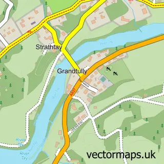 Street map sample of Grandtully, Perth and Kinross