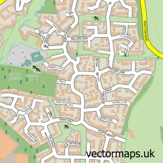 Street map sample of Grange Park, Northamptonshire