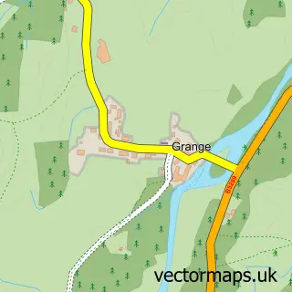 Street map sample of Grange, Cumbria