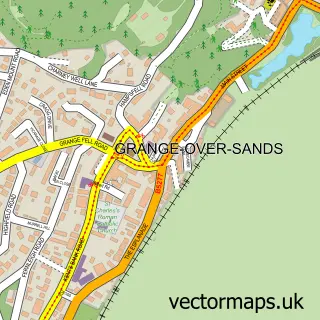 Street map sample of Grange-over-Sands, Cumbria