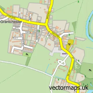 Street map sample of Grantchester, Cambridgeshire