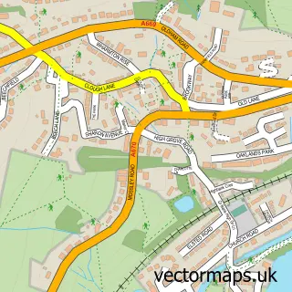 Street map sample of Grasscroft, Greater Manchester