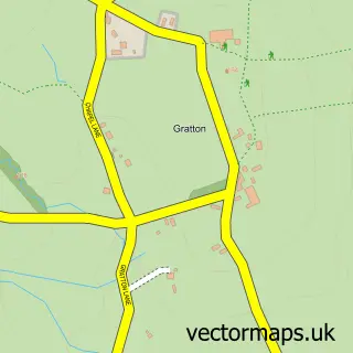 Street map sample of Gratton, Staffordshire