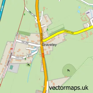Street map sample of Graveley, Hertfordshire