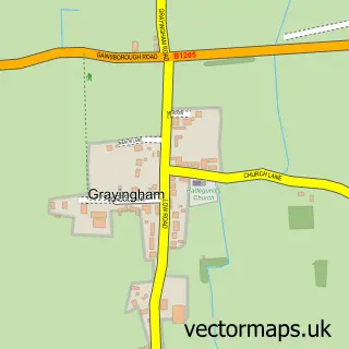 Street map sample of Grayingham, Lincolnshire