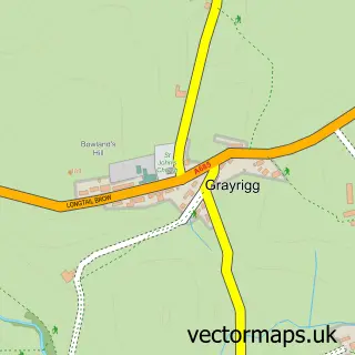 Street map sample of Grayrigg, Cumbria