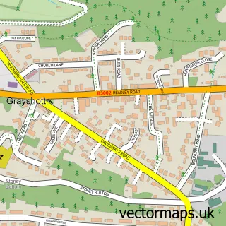 Street map sample of Grayshott, Hampshire