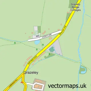 Street map sample of Grazeley, Berkshire
