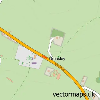 Street map sample of Greasley, Nottinghamshire