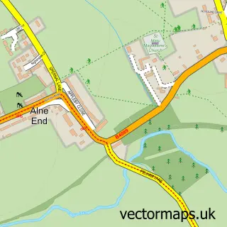 Street map sample of Great Alne, Warwickshire