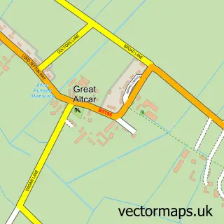 Street map sample of Great Altcar, Lancashire