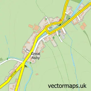 Street map sample of Great Asby, Cumbria