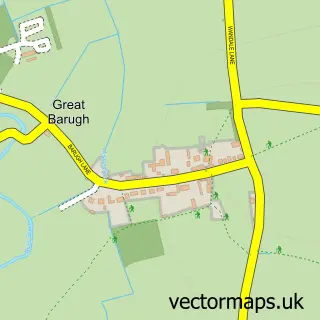 Street map sample of Great Barugh, North Yorkshire