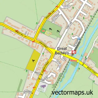 Street map sample of Great Bedwyn, Wiltshire