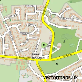 Street map sample of Great Bentley, Essex