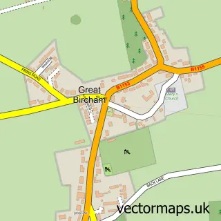 Street map sample of Great Bircham, Norfolk