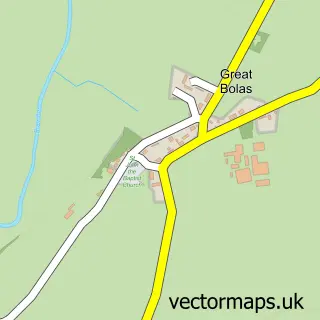 Street map sample of Great Bolas, Shropshire