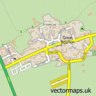 Street map sample of Great Bourton, Oxfordshire