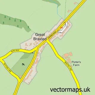 Street map sample of Great Braxted, Essex