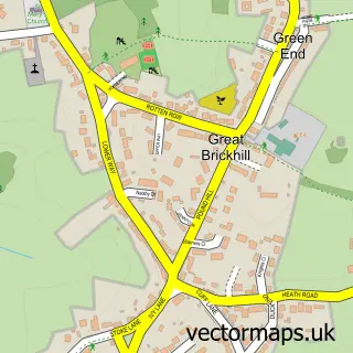 Street map sample of Great Brickhill, Buckinghamshire