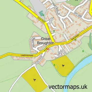 Street map sample of Great Broughton, Cumbria