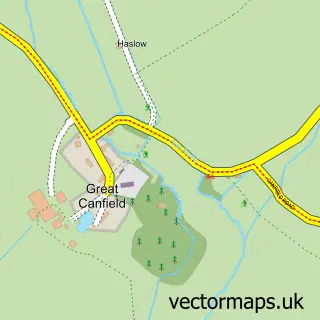 Street map sample of Great Canfield, Essex