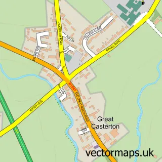 Street map sample of Great Casterton, Rutland