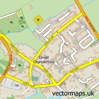 Street map sample of Great Chesterford, Essex