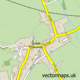 Street map sample of Great Cheverell, Wiltshire