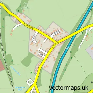 Street map sample of Great Cliff, West Yorkshire