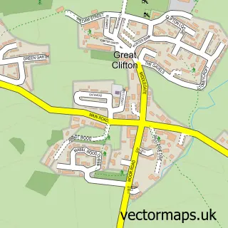 Street map sample of Great Clifton, Cumbria