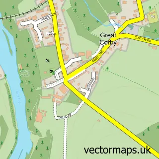 Street map sample of Great Corby, Cumbria