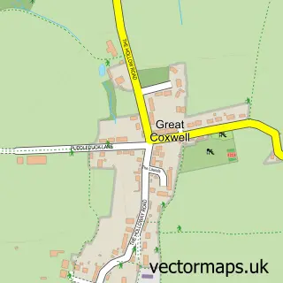Street map sample of Great Coxwell, Oxfordshire