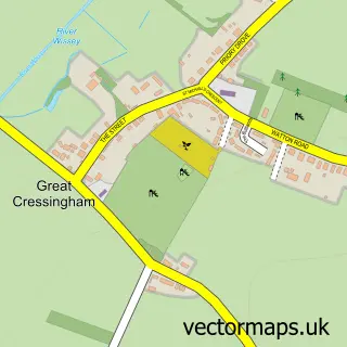 Street map sample of Great Cressingham, Norfolk