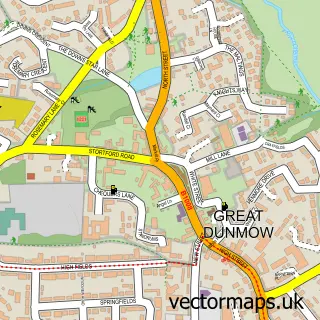Street map sample of Great Dunmow, Essex