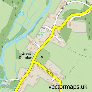 Street map sample of Great Durnford, Wiltshire