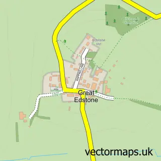 Street map sample of Great Edstone, North Yorkshire