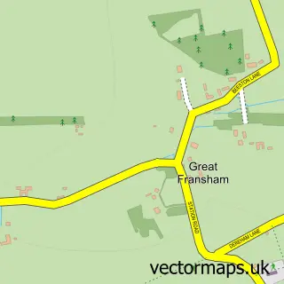 Street map sample of Great Fransham, Norfolk