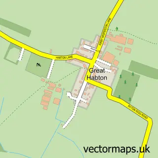 Street map sample of Great Habton, North Yorkshire