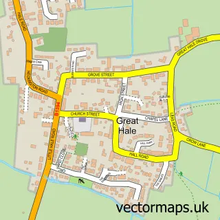 Street map sample of Great Hale, Lincolnshire