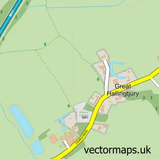 Street map sample of Great Hallingbury, Essex