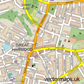 Street map sample of Great Harwood, Lancashire