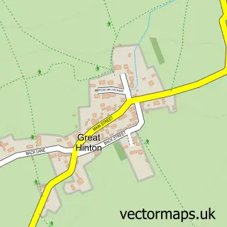 Street map sample of Great Hinton, Wiltshire