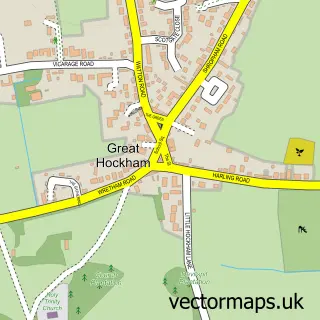 Street map sample of Great Hockham, Norfolk
