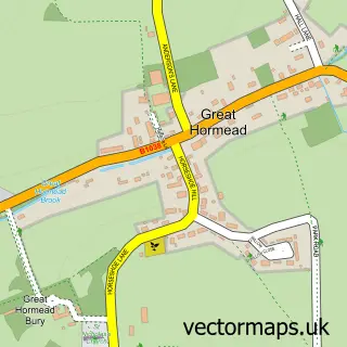 Street map sample of Great Hormead, Hertfordshire