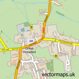 Street map sample of Great Horwood, Buckinghamshire
