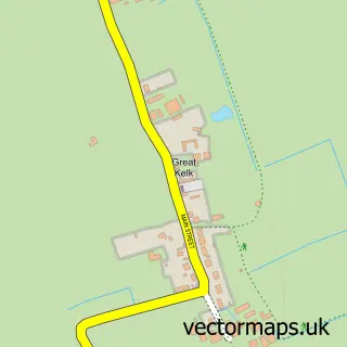 Street map sample of Great Kelk, East Riding of Yorkshire
