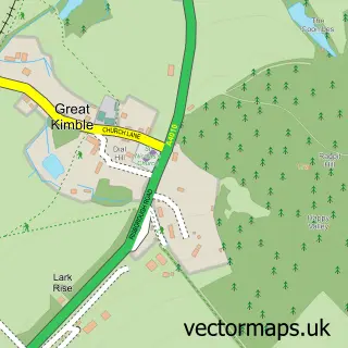 Street map sample of Great Kimble, Buckinghamshire