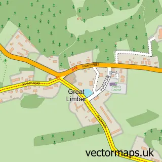 Street map sample of Great Limber, Lincolnshire