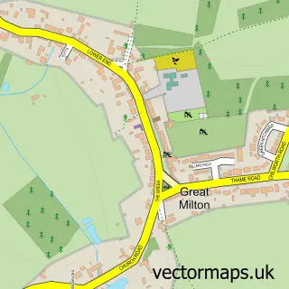 Street map sample of Great Milton, Oxfordshire